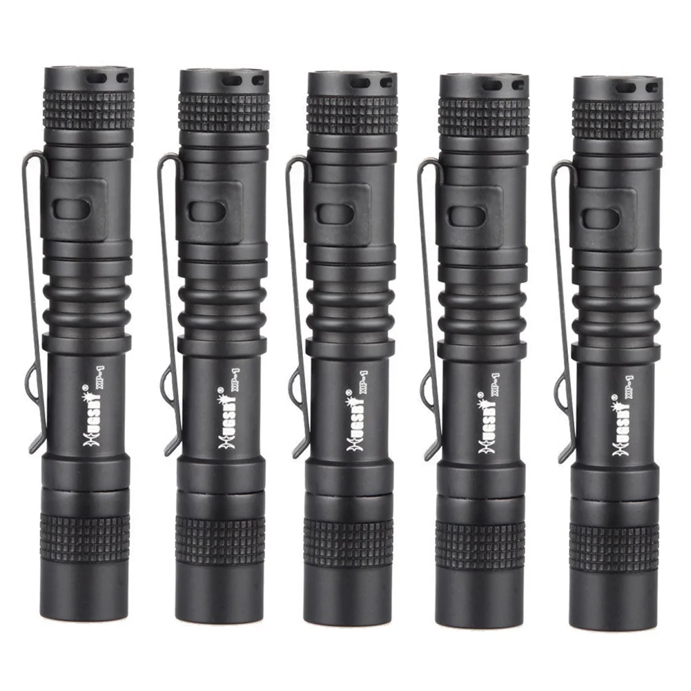 

5 x HUGSBY XP-1 2AAA XPE-R3 LED 120LM Lamp Clip Penlight Flashlight