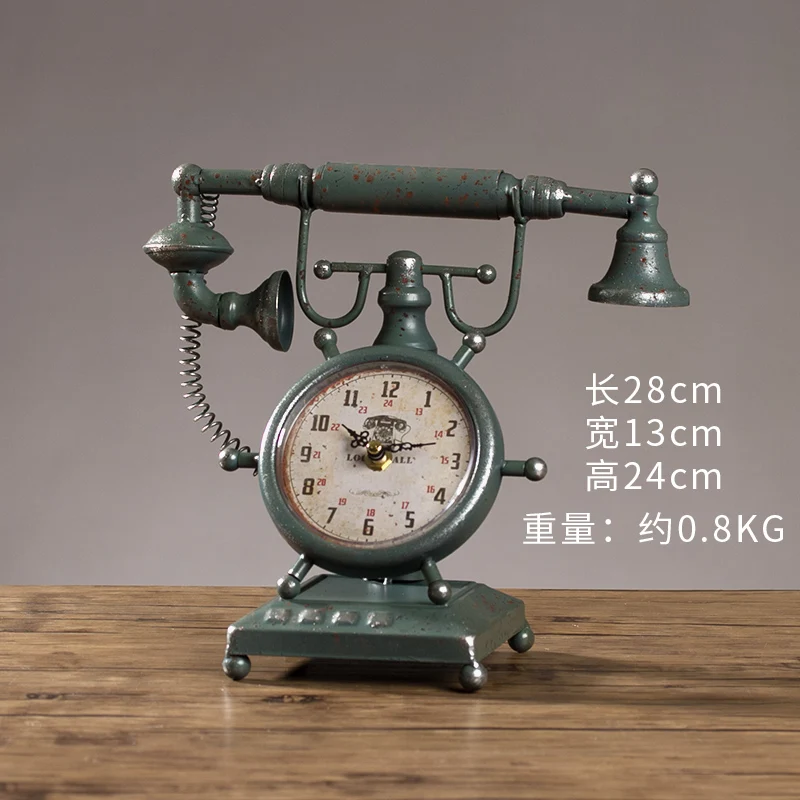 Despertador Retro Iron 6 Inch Art Clock Furnishings Home Window Decoration Table Antique Style Geometric Metal Quartz Needle