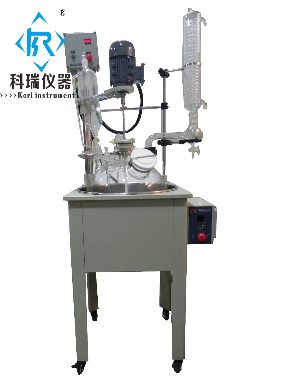 Single glass reactor with ex