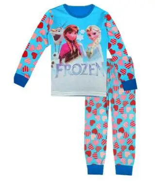 Фирменная Новинка принцессы для девочек комплект одежды для сна Детские пижамы Детские длинный рукав ночное белье хлопковая Детская одежда пижамы - Цвет: 8 style