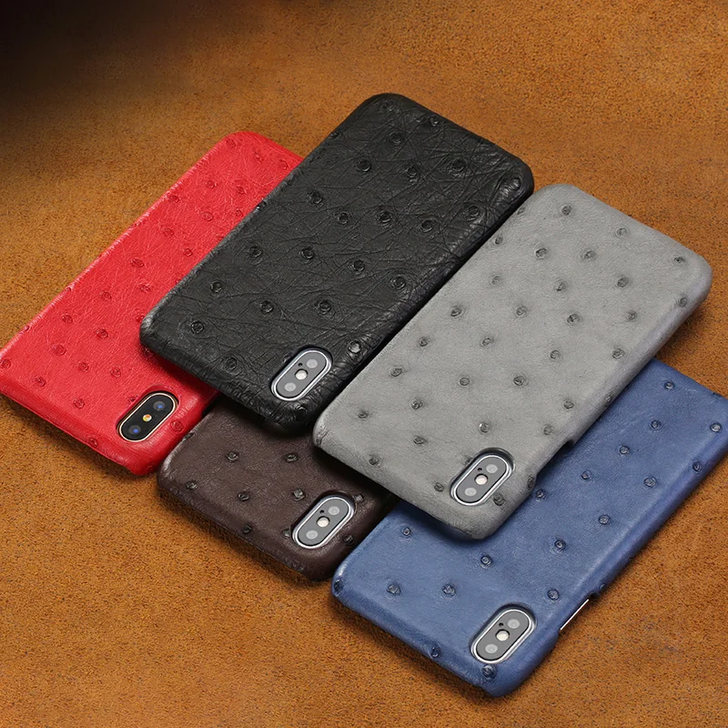 

QB-ostrich pattern Half-pack shockproof protective case for X XS XSmax XR 6 7 8 8plus High end Business case