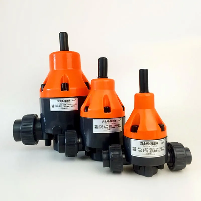 UPVC safety valve Back pressure valve PVC plastic pressure relief valve