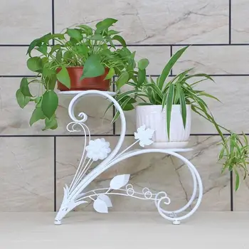 

Modern Style Fashion Iron Flower Stand French Flower Stand White Wrought Iron Flower Pot Holder Balcony Flower