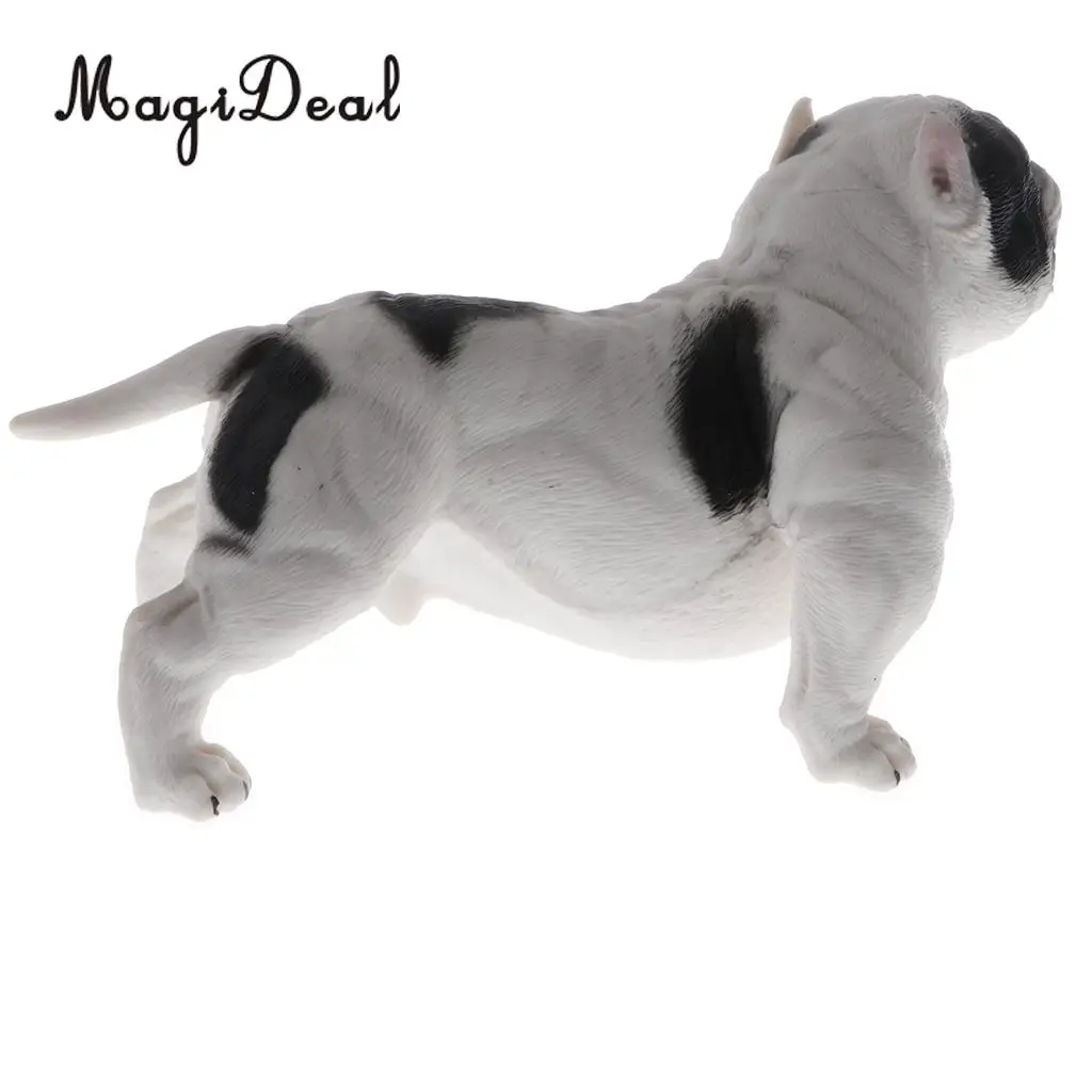 Lifelike Small Plastic Animal Model American Bully Pitbull Door Guard Fake Dog Figurines Model Ornament Statue Home Decor