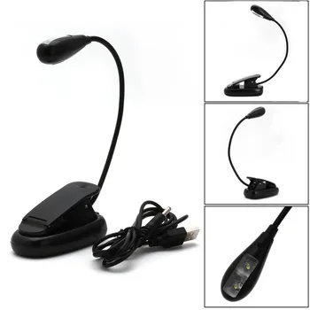 

Flexible Single Arm Clip On Light 2 LED Lamp For Book Reading Tablet Laptop NEW