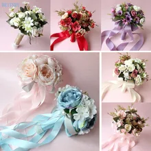 BRITNRY элегантный свадебный букет ручной работы Цветы Букет невесты Дешевый букет невесты
