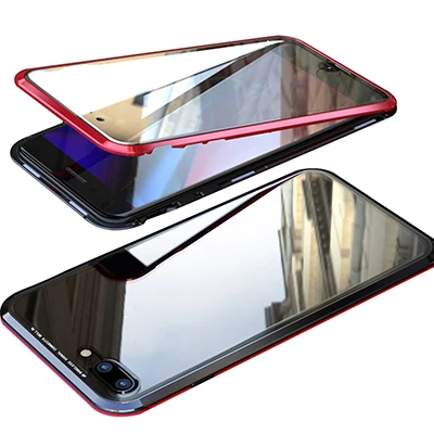 

Luxury Double sided glass Metal Magnetic Case For Xiaomi Redmi Note 7 Pro phone case 360 Full Protection Cover For Redmi Note7