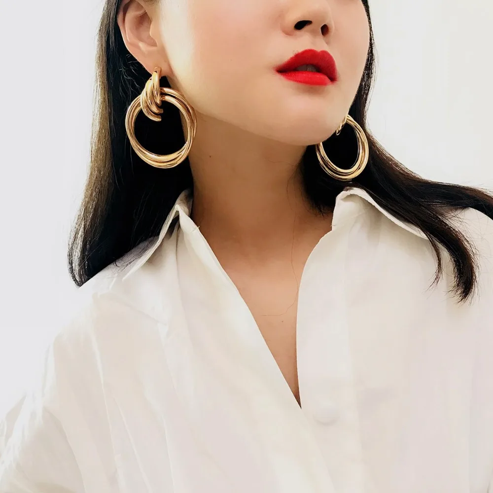 

Bohemian Cheap Fashion Za Earrings for Women Round Charm Jewelry Christmas Gifts Wedding Dangle Drop Earrings Brinco Bijoux Hot