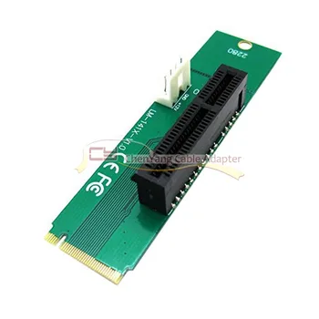

PCI Express PCI-E 4X Female to NGFF M.2 M Key Male Adapter Converter Card with Power Cabl