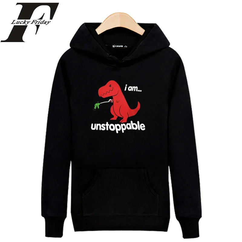Funny Dinosaur Hoodies 2017 Autumn Winter Hoodies for Men Sweatshirt