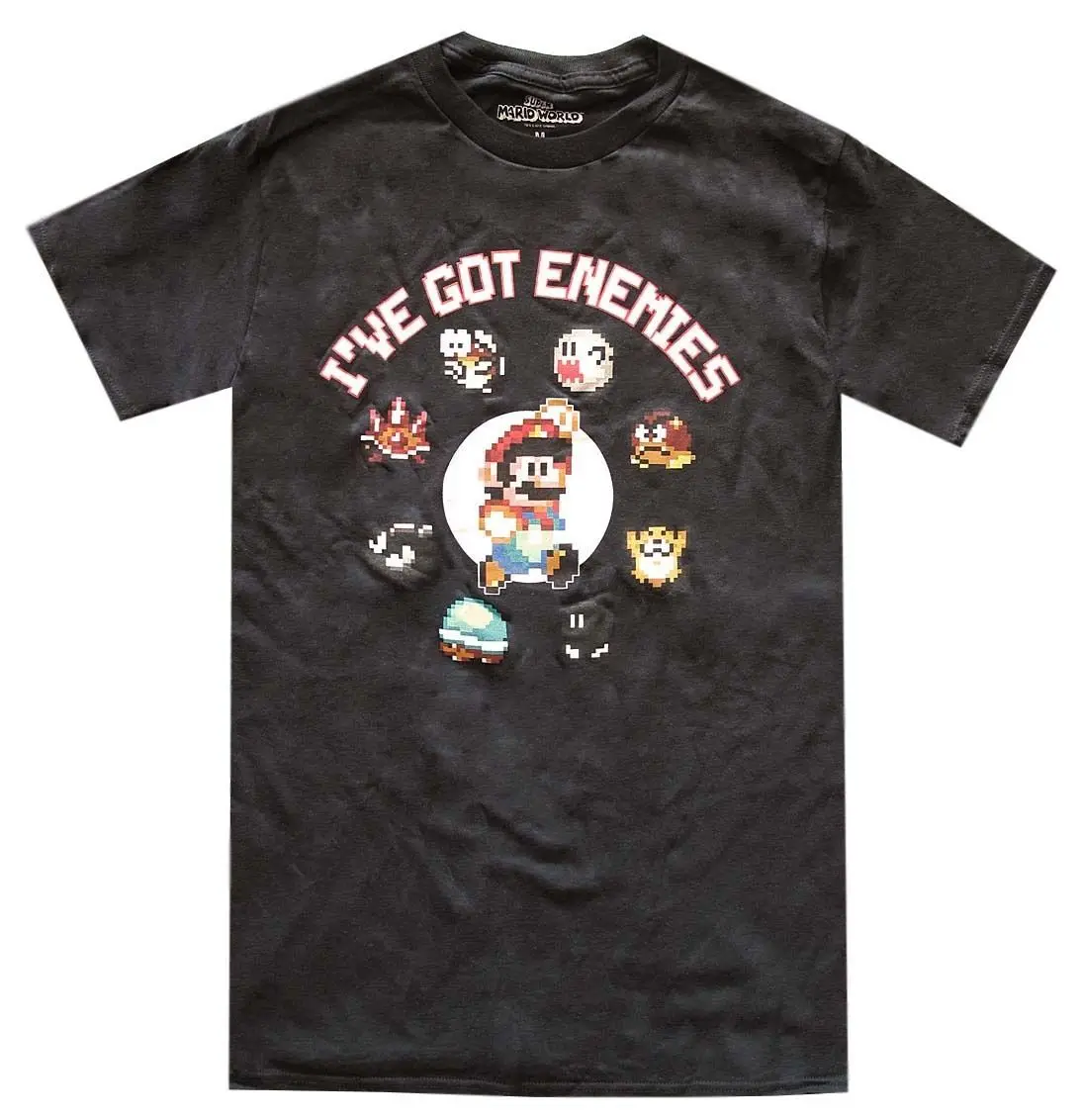 Nintendo Mario I've Got Enemies Black Men's T-Shirt New Tops wholesale Tee custom Environmental printed Tshirt cheap wholesale