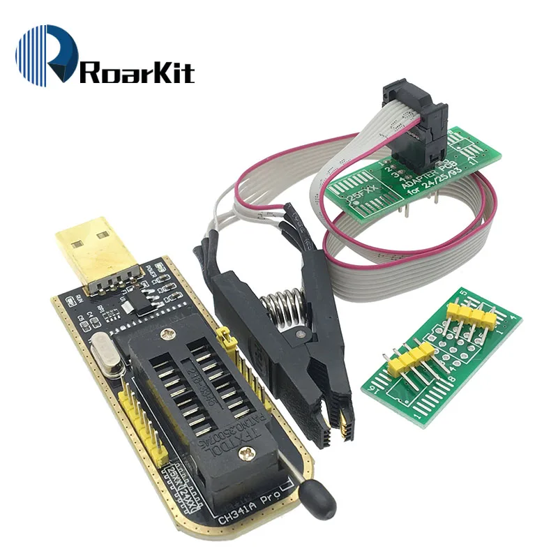 

SOIC8 SOP8 Test Clip For EEPROM 93CXX / 25CXX / 24CXX adapter + CH341A 24 25 Series EEPROM Flash BIOS USB Programmer Module