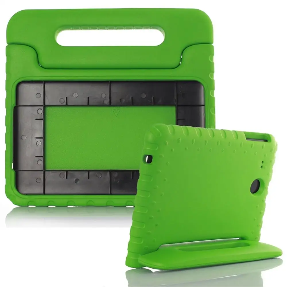 Дети Безопасный противоударный EVA пены ручка Tab чехол Подставка для samsung Galaxy Tab A SM-T350 T355 " дюймовый планшет+ закаленное стекло - Цвет: Green