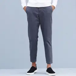 2018 осень и зима эластичный пояс повседневные брюки мужские однотонные корейский стиль стрейч брюки мужские хлопковые модные брюки мужские