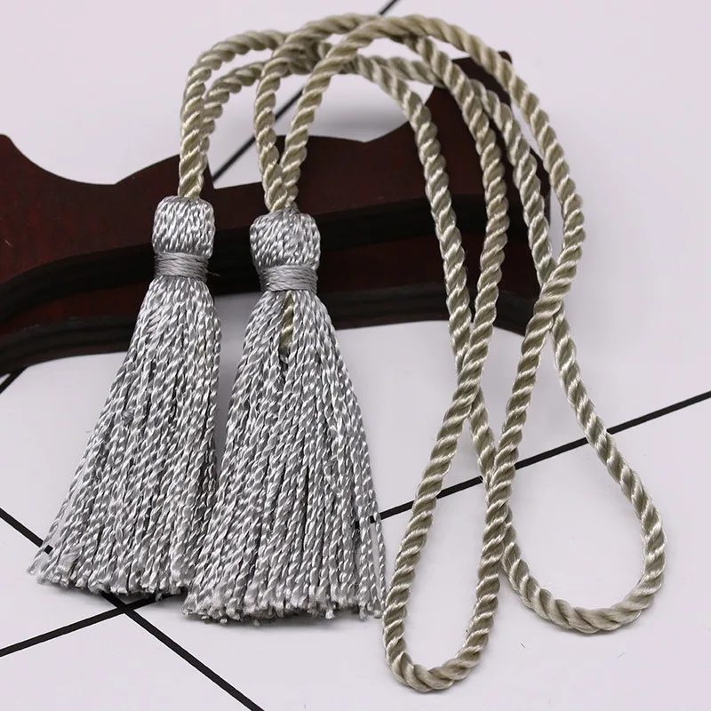 Polyester Tassel Gray Two Head Rope Tape Tassels Home Textile Curtain