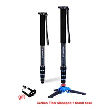 Manbily C-222 камера из углеродного волокна Unipod монопод Walk Stick Flip Lock W/3 штатив с основанием с тремя ножками M-1 для Canon Nikon sony DSLR Phone