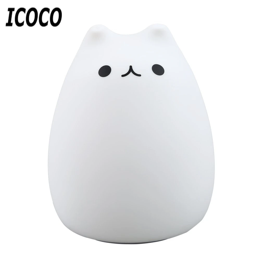 Силиконовый сенсорный датчик ICOCO с зарядкой от USB в форме милого кота цветной