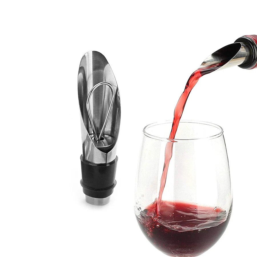 Stainless Steel Wine Pourer with Wine Stopper in Wine Stoppers from