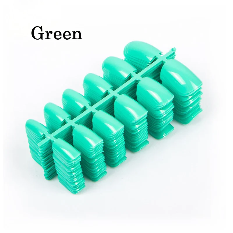 Tkgoes 600 шт./упак. Модные полное покрытие искусственные накладные ABS поддельные накладные ногти для 3D нейл-арта украшения для ногтей Уход за лицом Советы Инструменты - Цвет: 12 Green