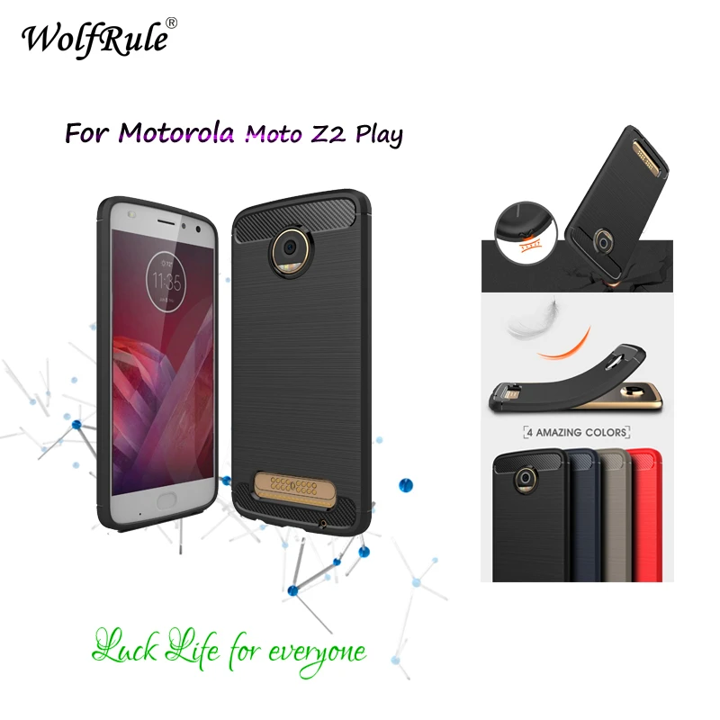 

WolfRule sFor Cover Motorola Moto Z2 Play Case Shockproof Soft TPU Brush Phone Case For Motorola Moto Z2 Play Cover Fundas 5.5''