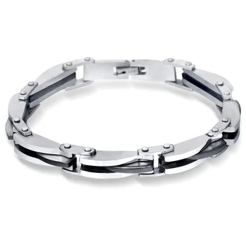 

NIBA JEWELRY STAINLESS STEEL BRACELET Men Bracelet Silver color Man gift