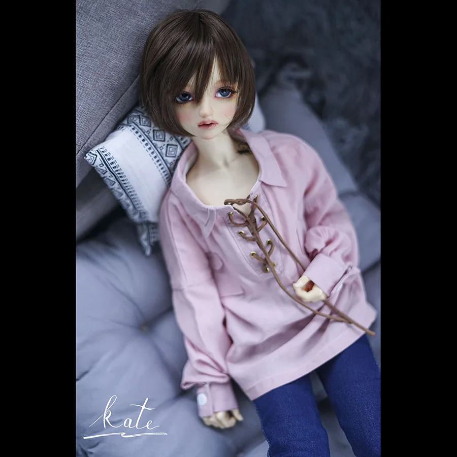 Cateleya декабря BJD SD Топ Одежда для куклы кукла топ рубашка хаки серый порошок настраиваемые размеры - Цвет: Черный