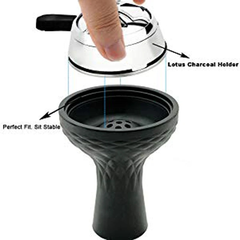 1 Set Silicone Shisha Hookah Bowl And kaloud Charcoal lotus Holder