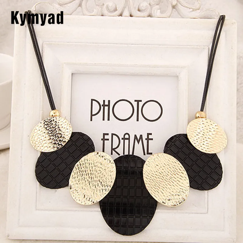 

Fashion Exaggerated Elegant All Match Rope Chain Necklace 7 Pcs Round Pendant Necklace Choker Women Necklace Jewelry