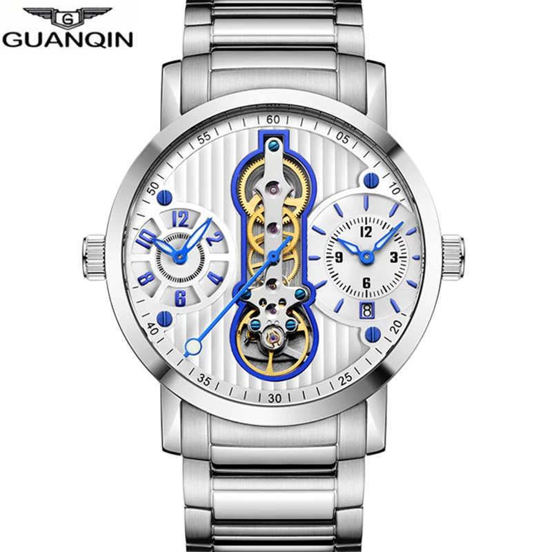 

GUANQIN Relogio Masculino Mechanical Tourbillon sapphire Clock Automatic Mens Watches Top Brand Luxury watch men Multiple Time A
