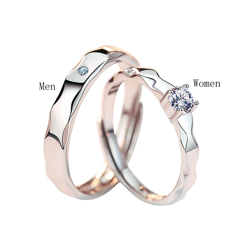 Qevila Fine Jewelry 925 Sterling silver Rings Open Adjustable Wedding Engagement Ring for Women Lovers Silver Adjustable Rings (8)