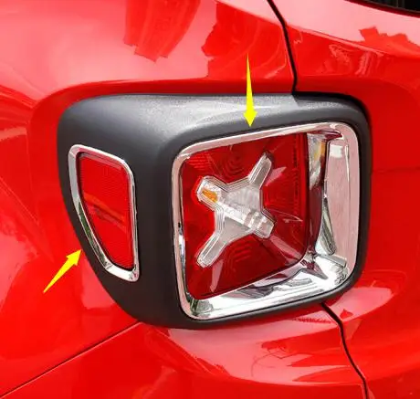

For Jeep Renegade 2015 2016 2017 ABS Chrome Car rear lamp Tail light cover trim Car Styling Accessories 4pcs