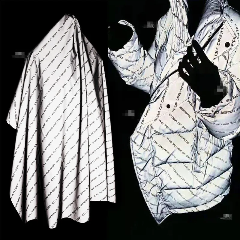 50 см* 140 см/шт 3 м светоотражающие буквы креативные яркие серебряные дизайнерские тренчи ткань