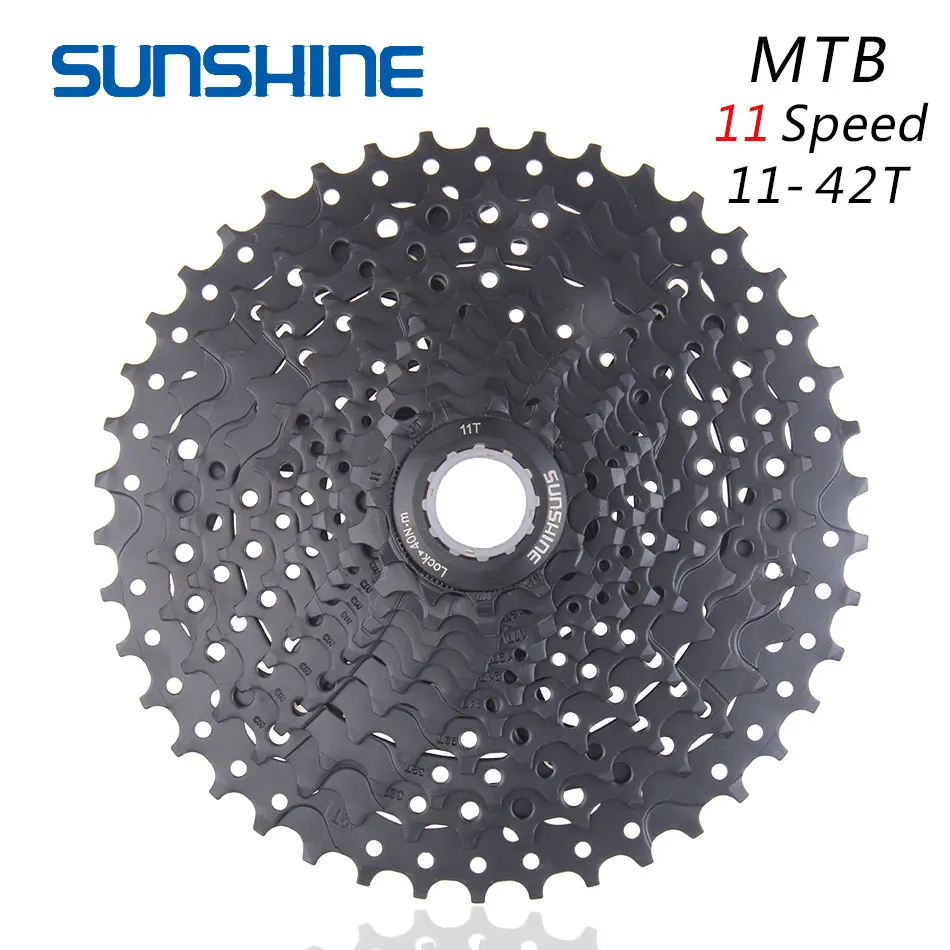 

SUNSHINE MTB 11 Speed Freewheel Mountain Bike Parts Boxed Freewheel black 11-42T for Shimano Parts XT M9000 M8000 K7 NX GX