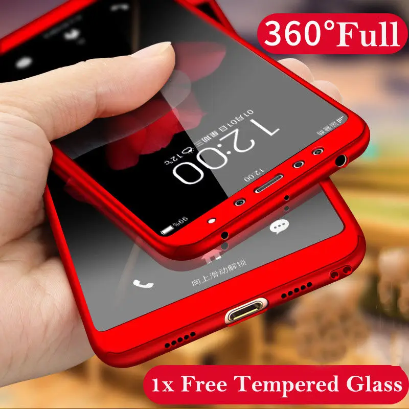 

360 Degree Full Case Xiaomi Redmi 5 Plus Redmi 5 5A Mi A2 lite Mi A2 A1 Front Glass + Protective Back Cover Case Xiaomi Mi A1 A2