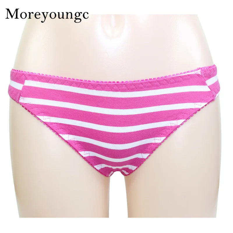 Moreyoungc модные женские туфли Трусики хлопок стринги Sexy Femme для женщин в полоску