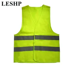 LESHP высокая видимость движения флуоресцентный светоотражающий Рабочий жилет деформационная сетка Предупреждение антиусадочные светоотражающие жилеты безопасности