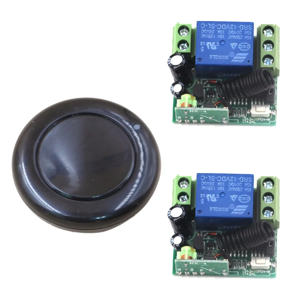 

2017 Wireless Remote Control Switch DC 12V Mini Sizes 1 Channel Relay Receiver + Black Transmitter 315/433MHz Remote Control
