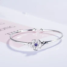 XIYANIKE – bracelet ajustable en argent Sterling 925 pour femme, nouveau Design, rose, violet, cristal, fleur de cerisier