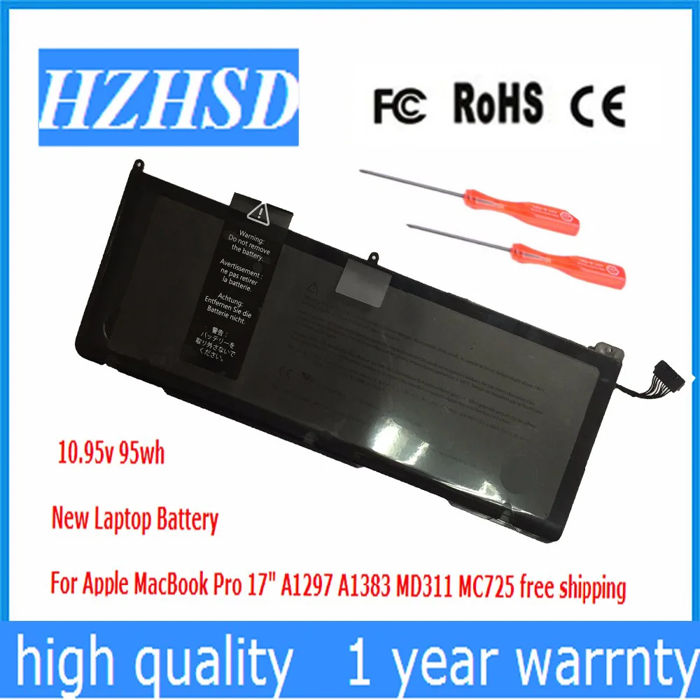 10 95 V 95Wh Оригинальный Новый A1383 Аккумулятор для ноутбука Apple MacBook Pro 17 &quot2011 A1297