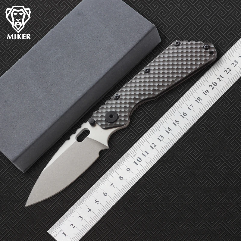 Складной нож MIKER SMF лезвие D2 из углеродного волокна титановая ручка медная шайба