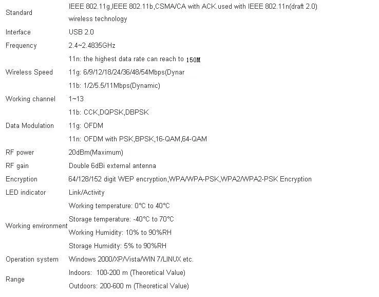 Ralink RT3070L USB Беспроводная сеть wifi карта с двумя антеннами 6dbi Высокая мощность wifi адаптер stong сигнал высокая скорость