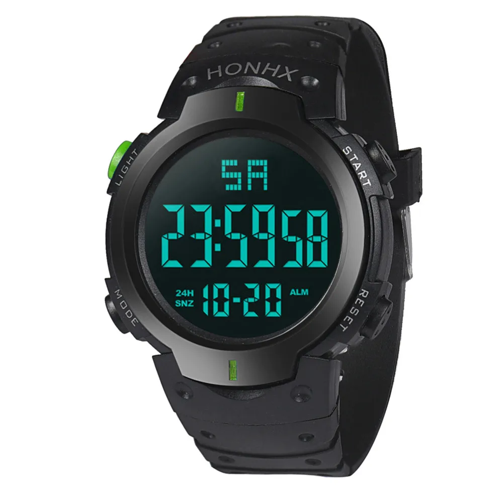 

Fashion Waterproof Men's Boy LCD Digital Stopwatch Rubber Strap Sport Date Wrist Watch Electronic Digital Watch Clock reloj