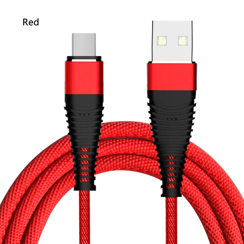 Type-C USB кабель для передачи данных для мобильного телефона 1 метр Быстрая зарядка нейлоновый USB кабель для зарядки мобильного телефона адаптер для мобильного телефона Cabl - Цвет: Red