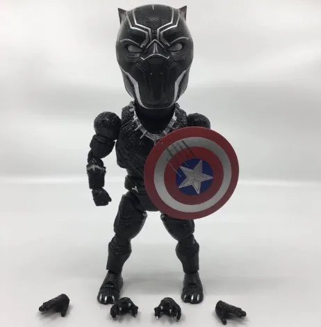 

NEW hot 18cm Avengers Super hero Black Panther Captain America Shield action figure toys collection Christmas gift with box