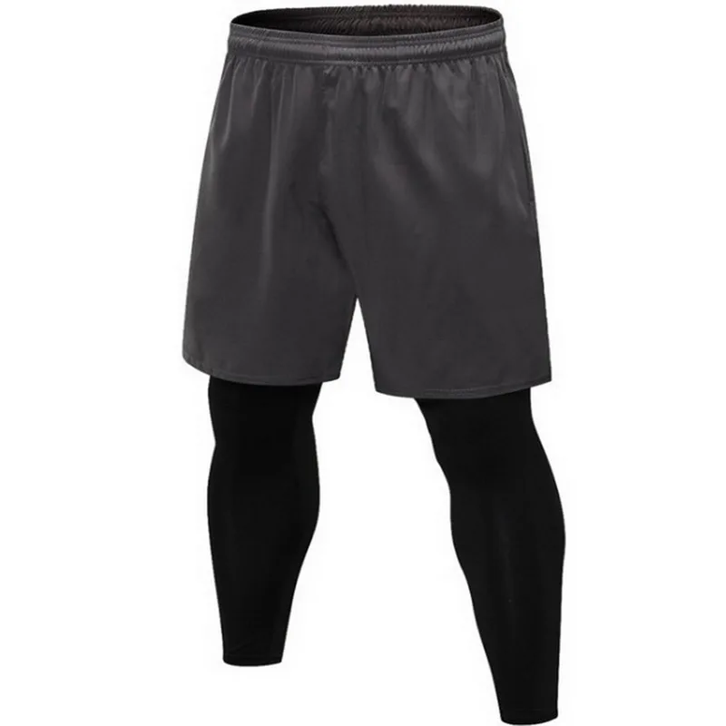 

MJARTORIA Mens Pants New 2 In 1 Quick Dry Elastic Skinny Sports Pants New Solid Jogger Pants Gym Fitness Training Legging Pants