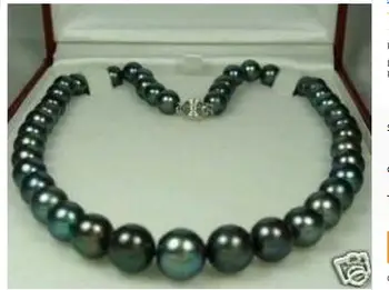 

DIY 8-9mm Tahitian Black Natural Pearl Shell Necklace 18" AAA Beads Jewelry Natural s plating Exquisite