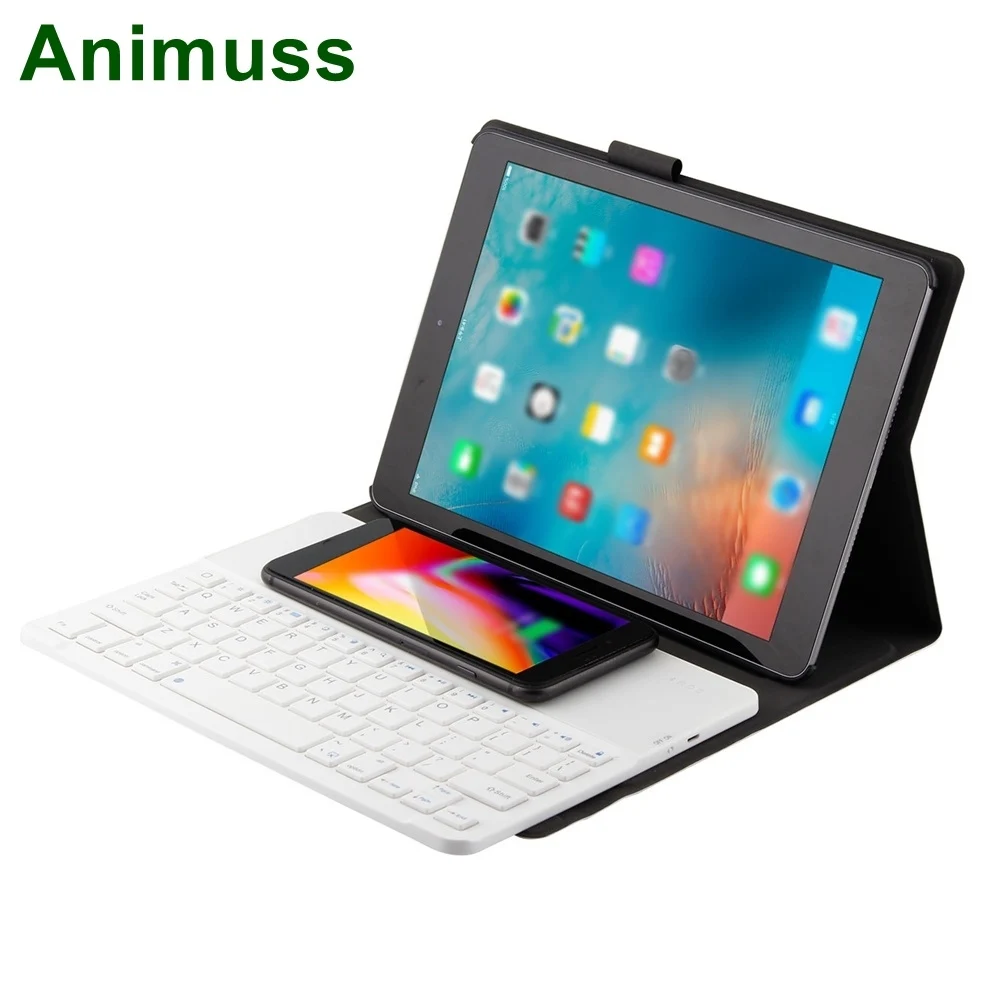 

Animuss QI Cell Phone wireless charger keyboard for IOS Android Windows Tablet