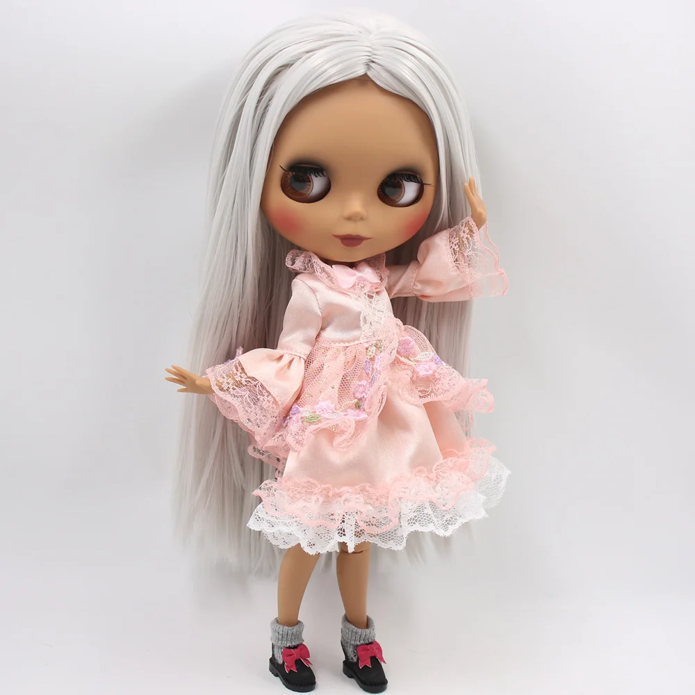 ICY Nude Blyth Custom Doll No. BL1003 серые прямые волосы 1/6 bjd pullip licca jerryberry|Куклы| |