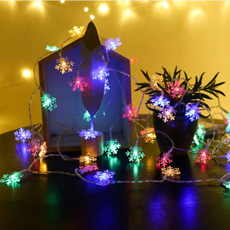 3 м 6 м 10 м снежные хлопья светодиодный Сказочный светильник на батарейках Снежинка Сказочный светильник s рождественские вечерние гирлянды для сада Рождественский Декор