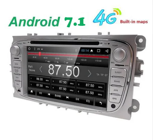 2 Din Android 7 1 четырехъядерный HD 1024*600 автомобильный dvd плеер для Ford Focus Mondeo S Max Cmax Galaxy